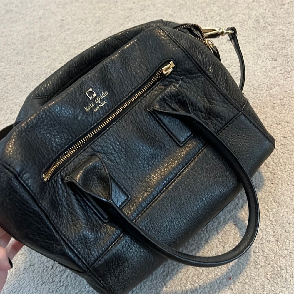 Black leather Kate spade crossbody bag with dust bag